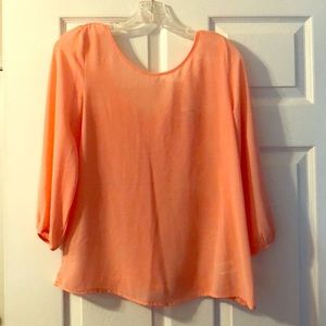 Long Sleeve Back Bow Blouse